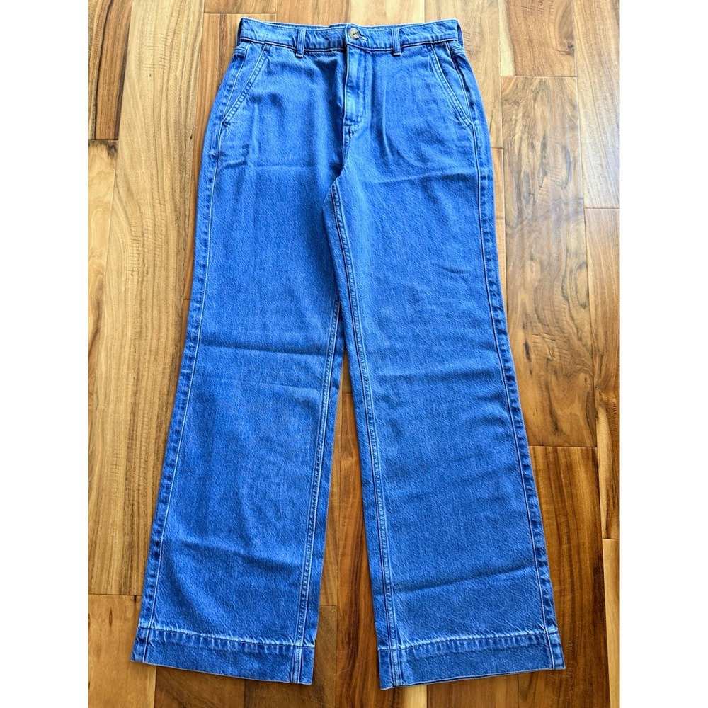 J.CREW Factory Women's Wide-Leg High Rise Medium Wash Blue Denim Jeans 26